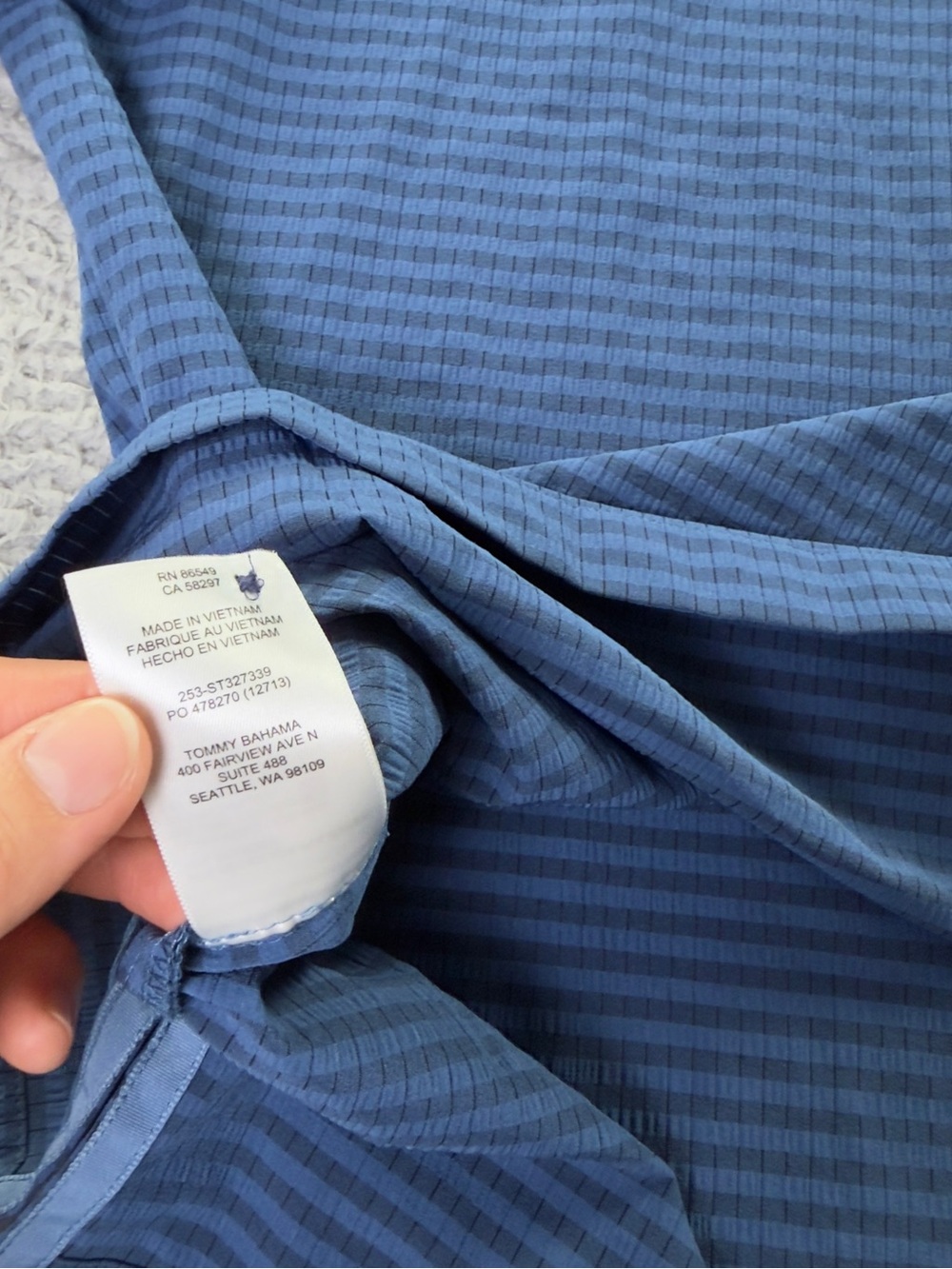 Tommy Bahama The Bahama Coast Polo Shirt Mens Large Blue Striped Preppy Casual - Picture 9 of 10